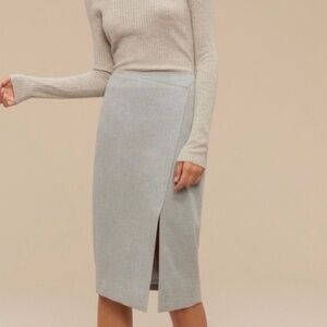 Aritzia Babaton Forrest Asymmetric Pencil Skirt 00 Grey